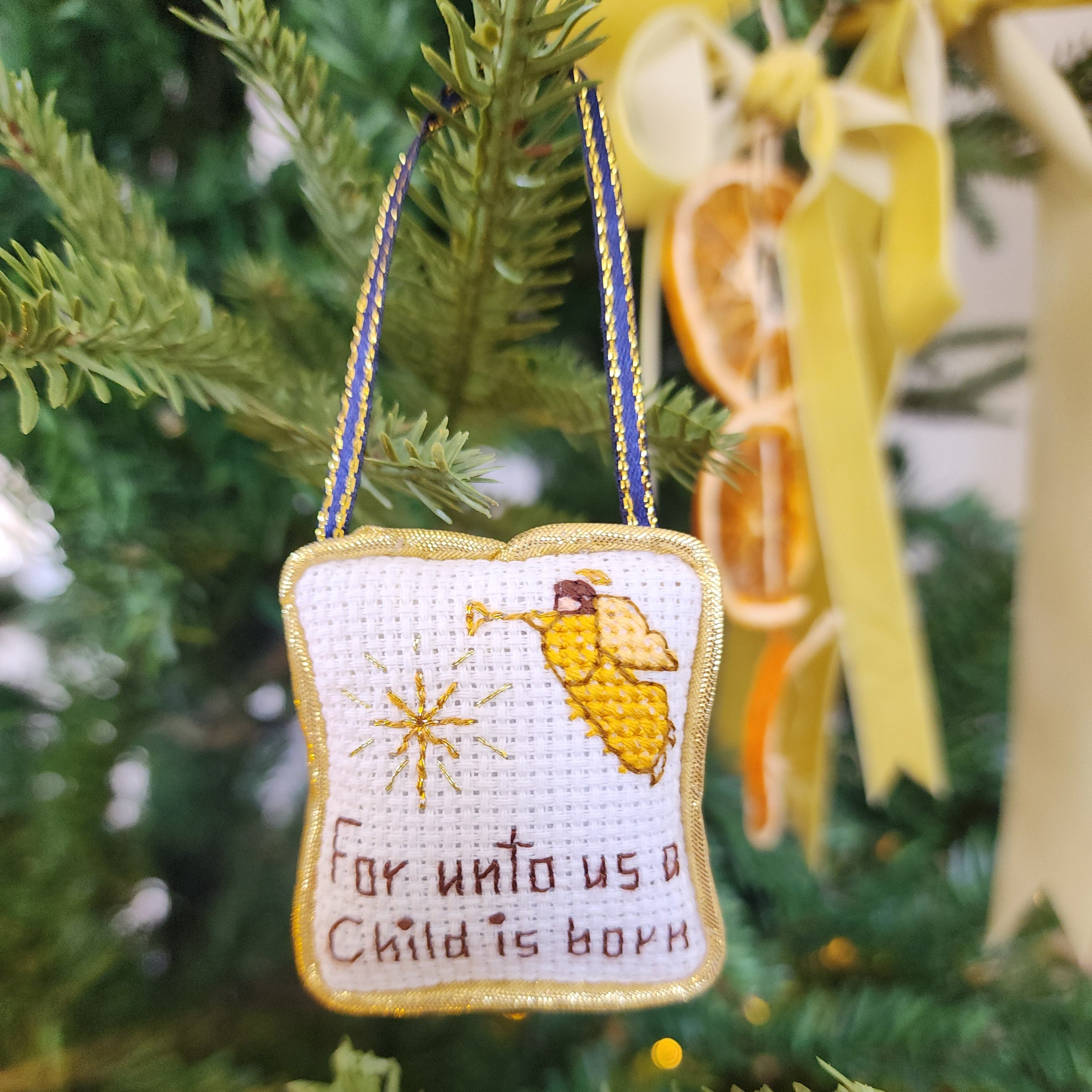 For Unto Us Cross Stitch Ornament