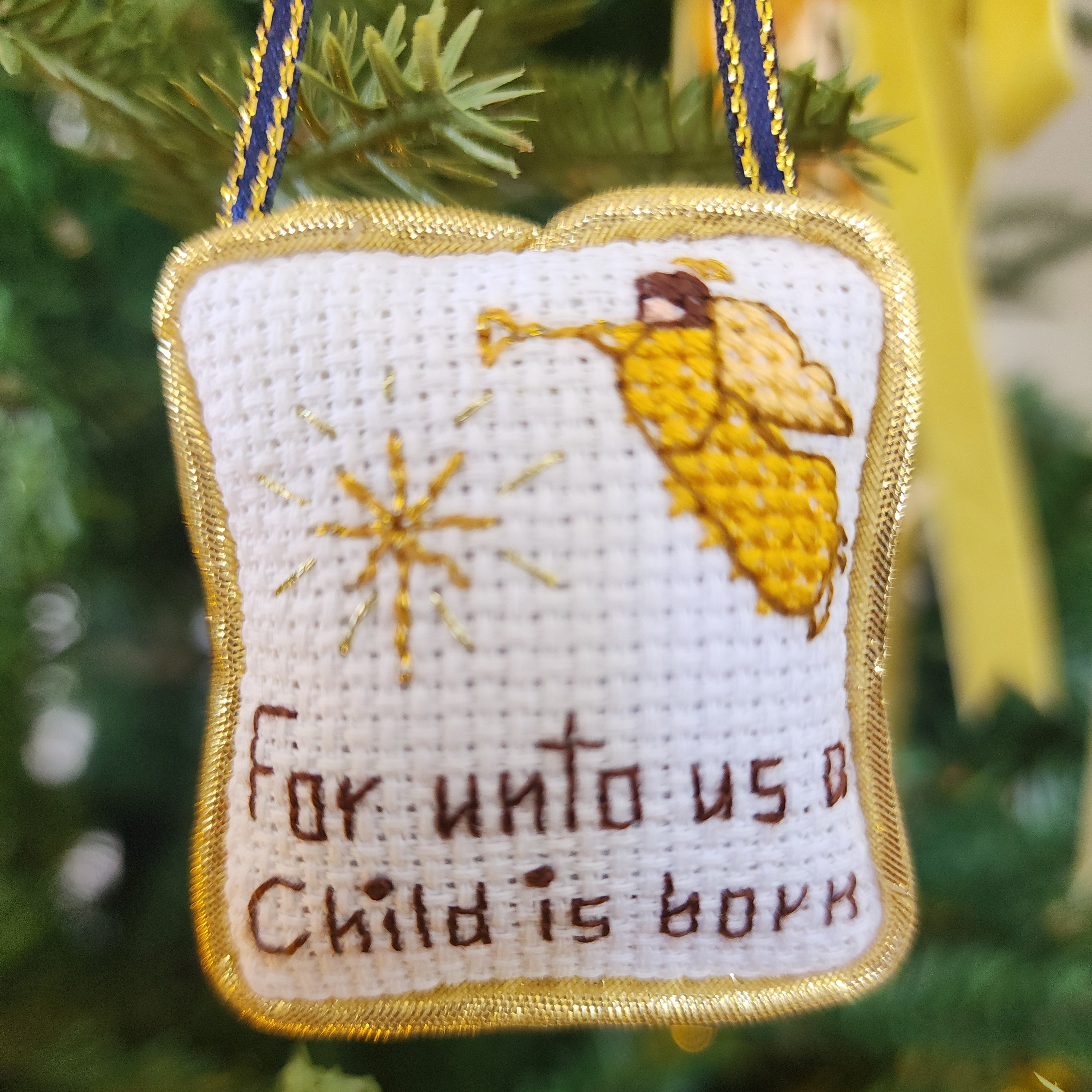For Unto Us Cross Stitch Ornament