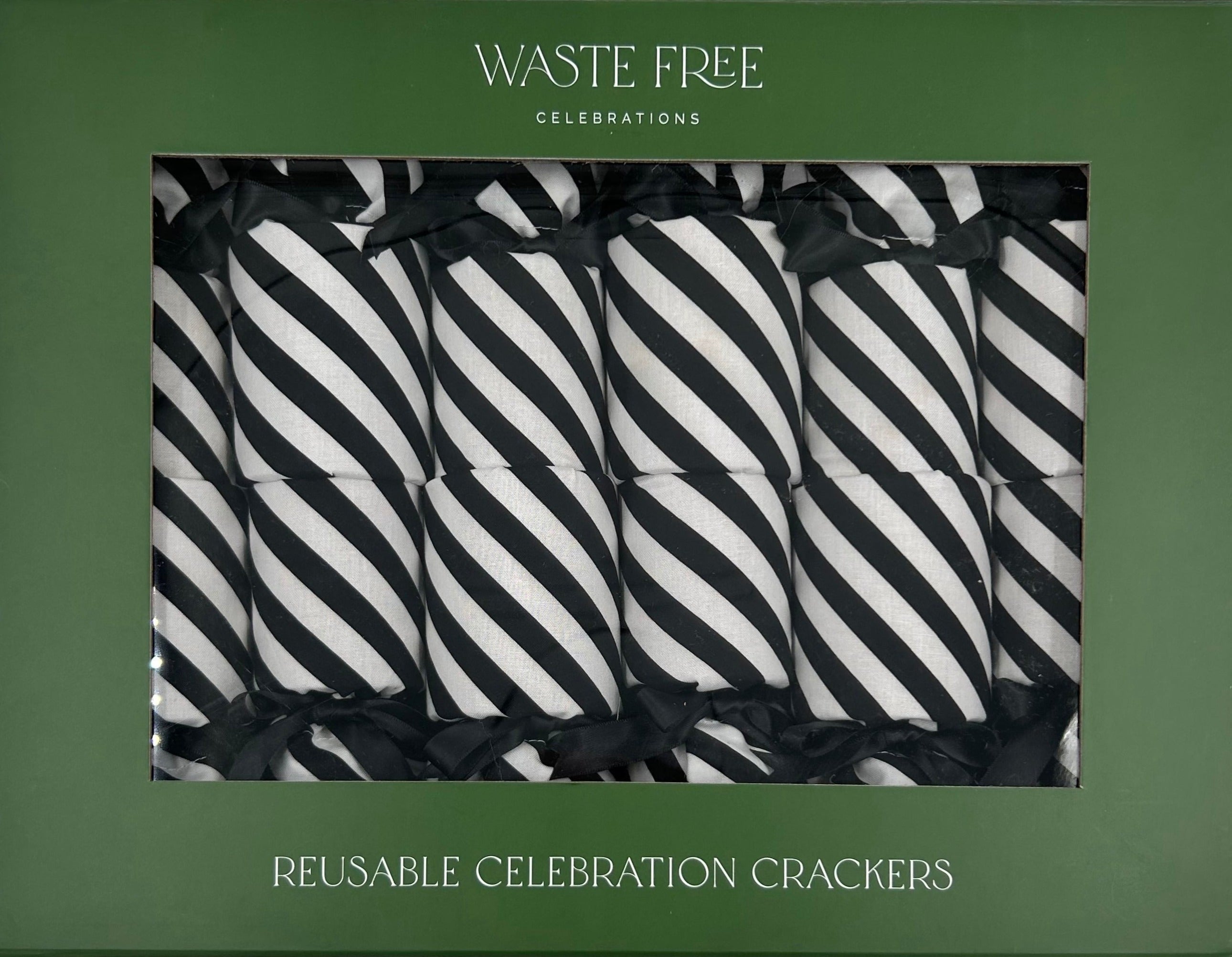 Black Stripes (6 Reusable Christmas Crackers)
